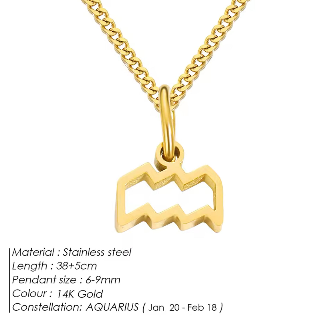 Gold Zodiac signs personalised necklace