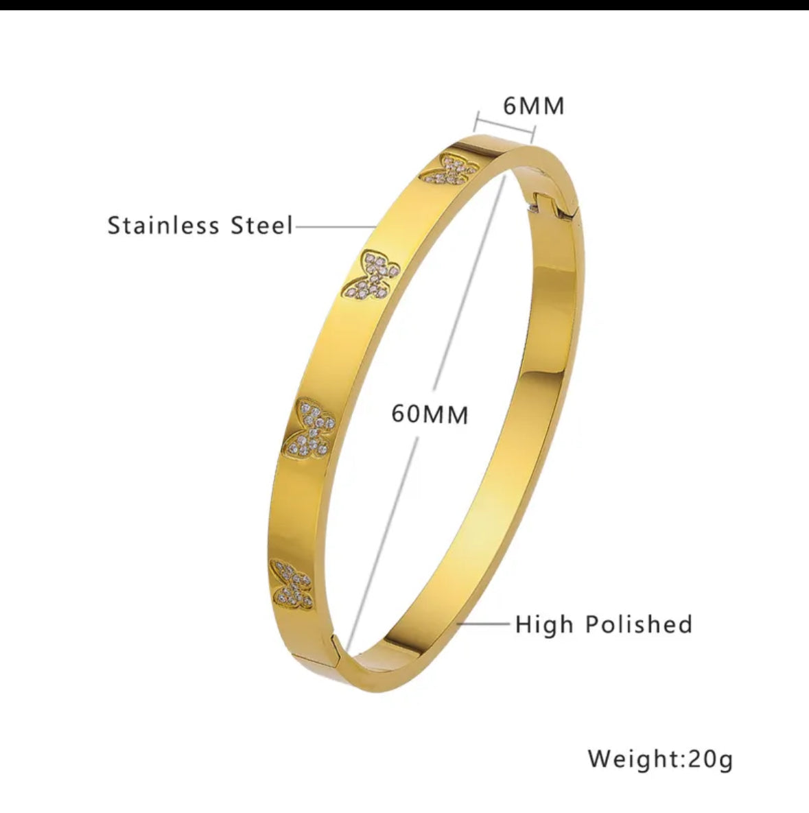 Alora butterfly bangle 18k