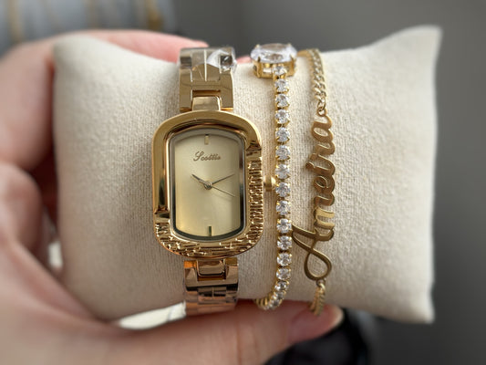 Classic Personalised Name Bracelet in Gold