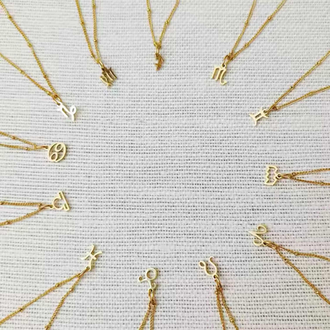 Gold Zodiac signs personalised necklace